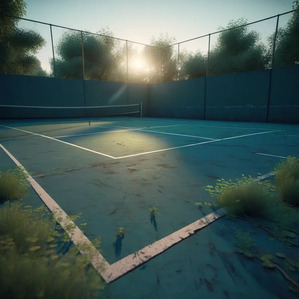 Tennis Ruins at Dusk